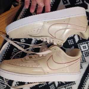 Nike Tan/Gold Leather Sneakers